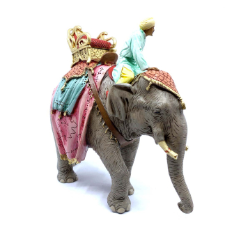 Conducente su Elefante cm 13 - Statuine Landi Moranduzzo