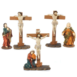 Crocifissione di Gesù - Set 6 statue - Pasqua - Serie 9-10 cm