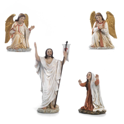 Resurrezione di Gesù - Set 4 statue - Pasqua - Serie 12-13 cm