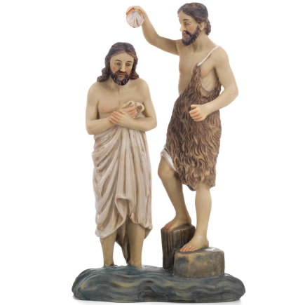 Battesimo di Gesù - Set con 2 statue - Pasqua - Vita di Gesù - 13,5 cm