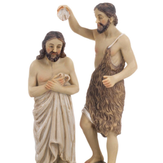 Battesimo di Gesù - Set con 2 statue - Pasqua - Vita di Gesù - 13,5 cm